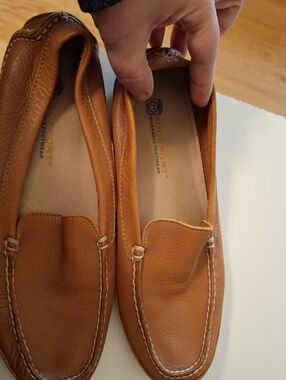 Rockport Women's Cognac Leather Slip-On Loafers